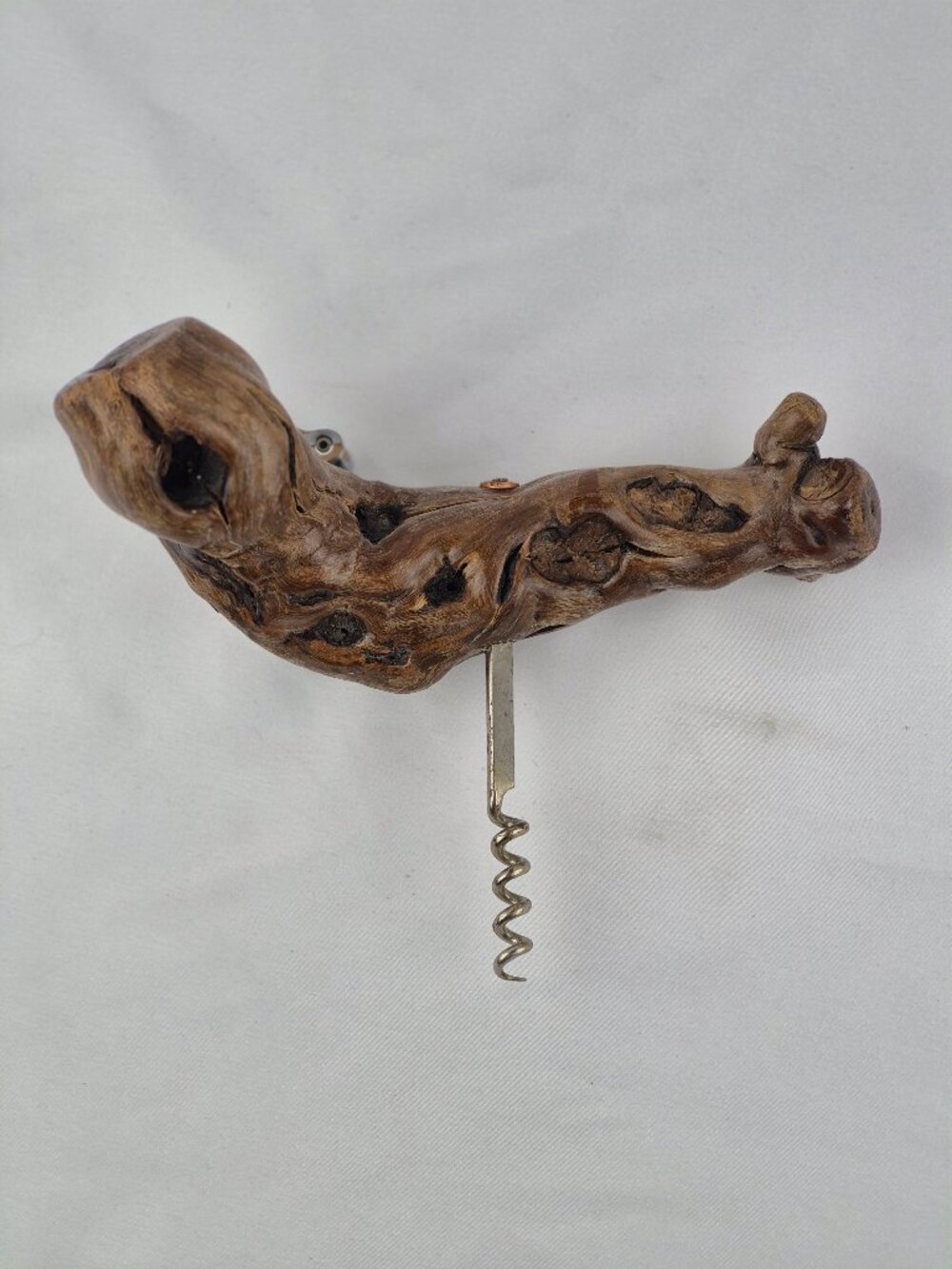 Vintage Grape Vine Burlwood Corkscrew Bottle Opener